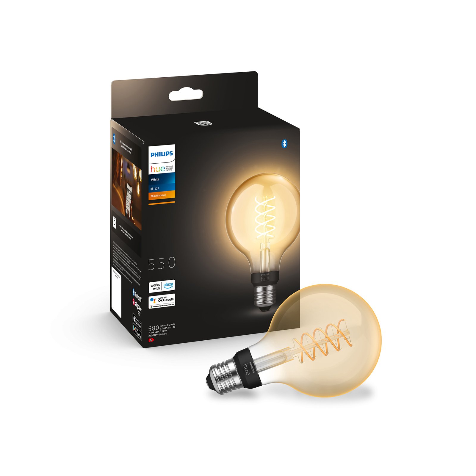 Philips Hue White Filament Bluetooth Ø93 E27 - Philips Hue
