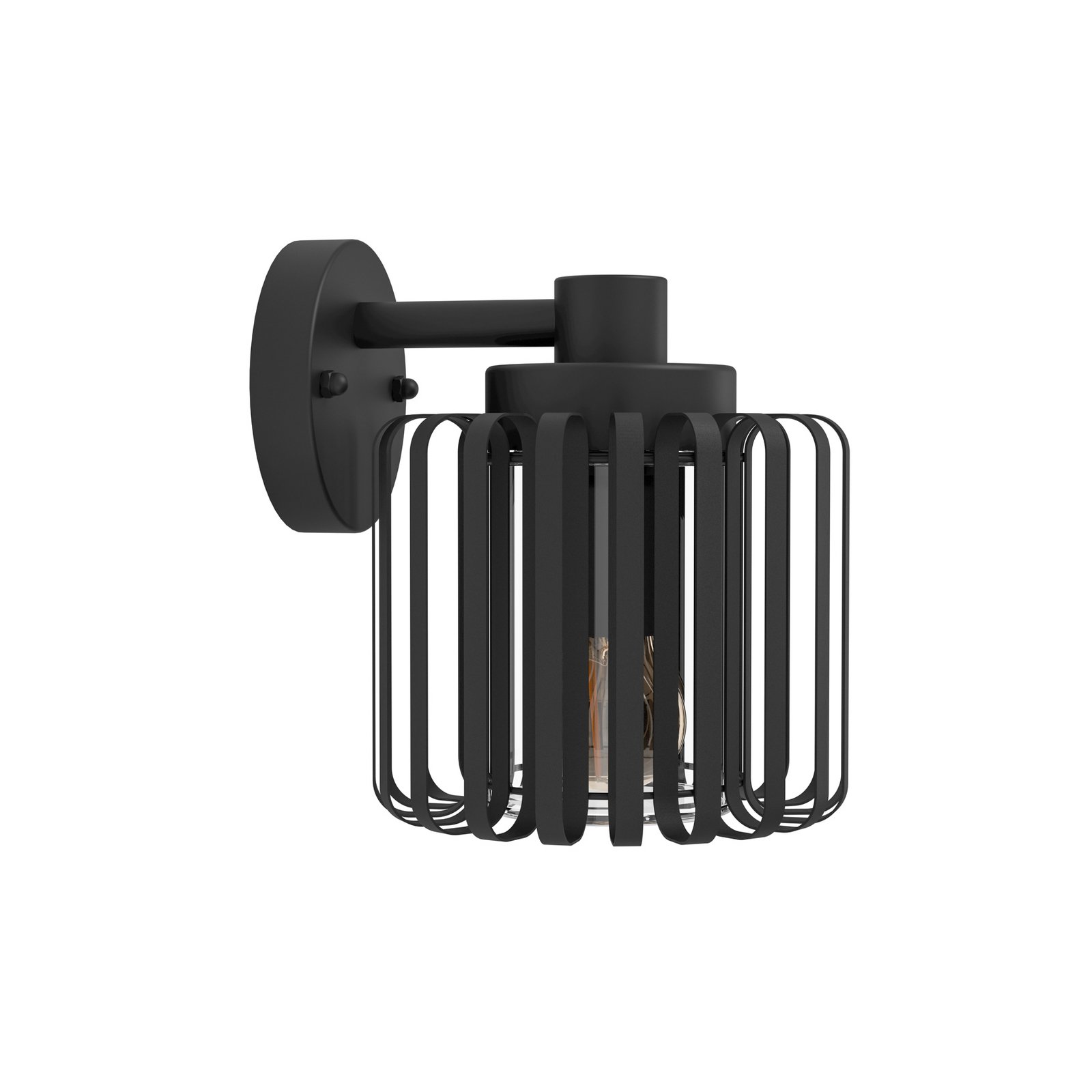 Buitenwandlamp Selinus van staal, zwart