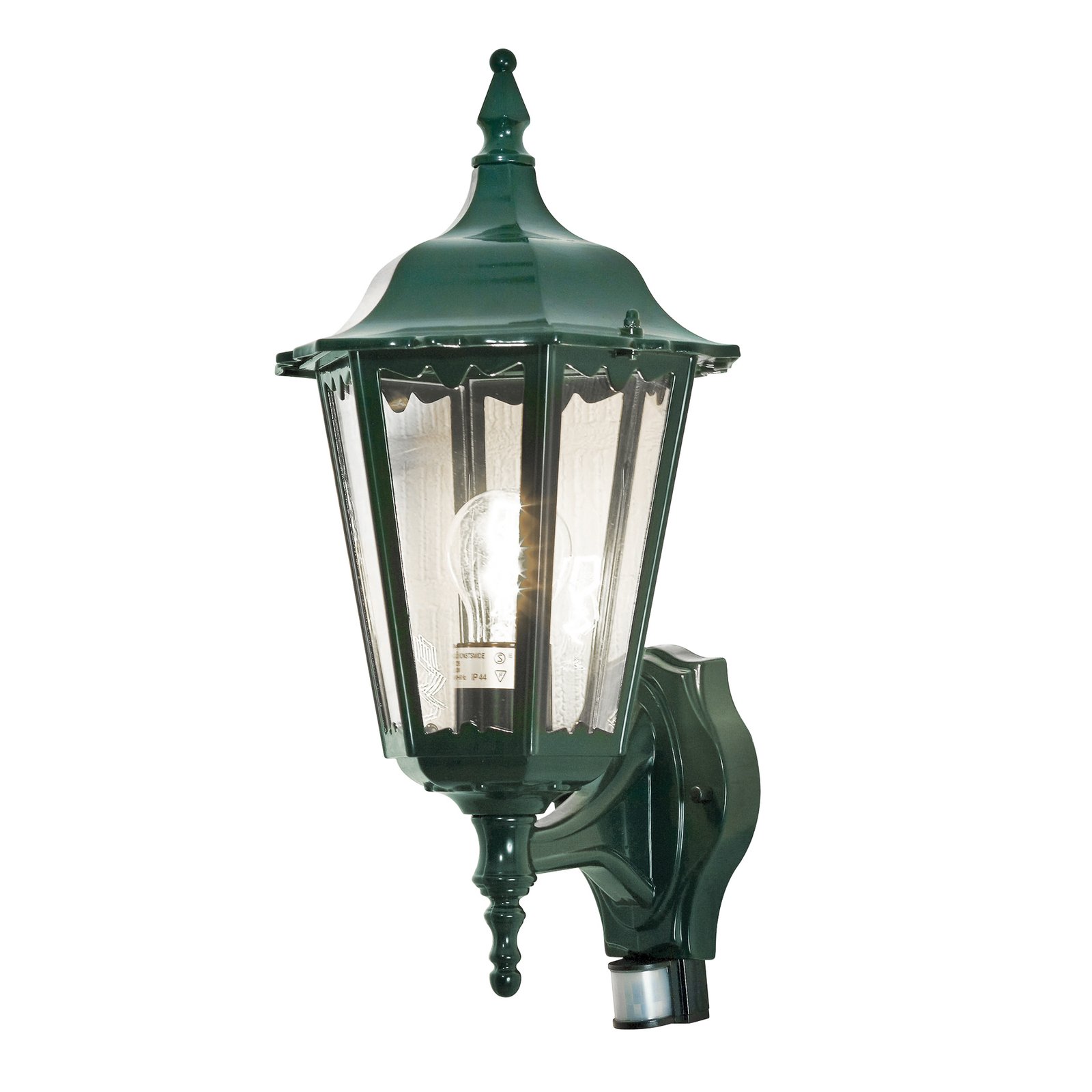 Außenwandlampe Firenze m. Sensor, stehend, grün