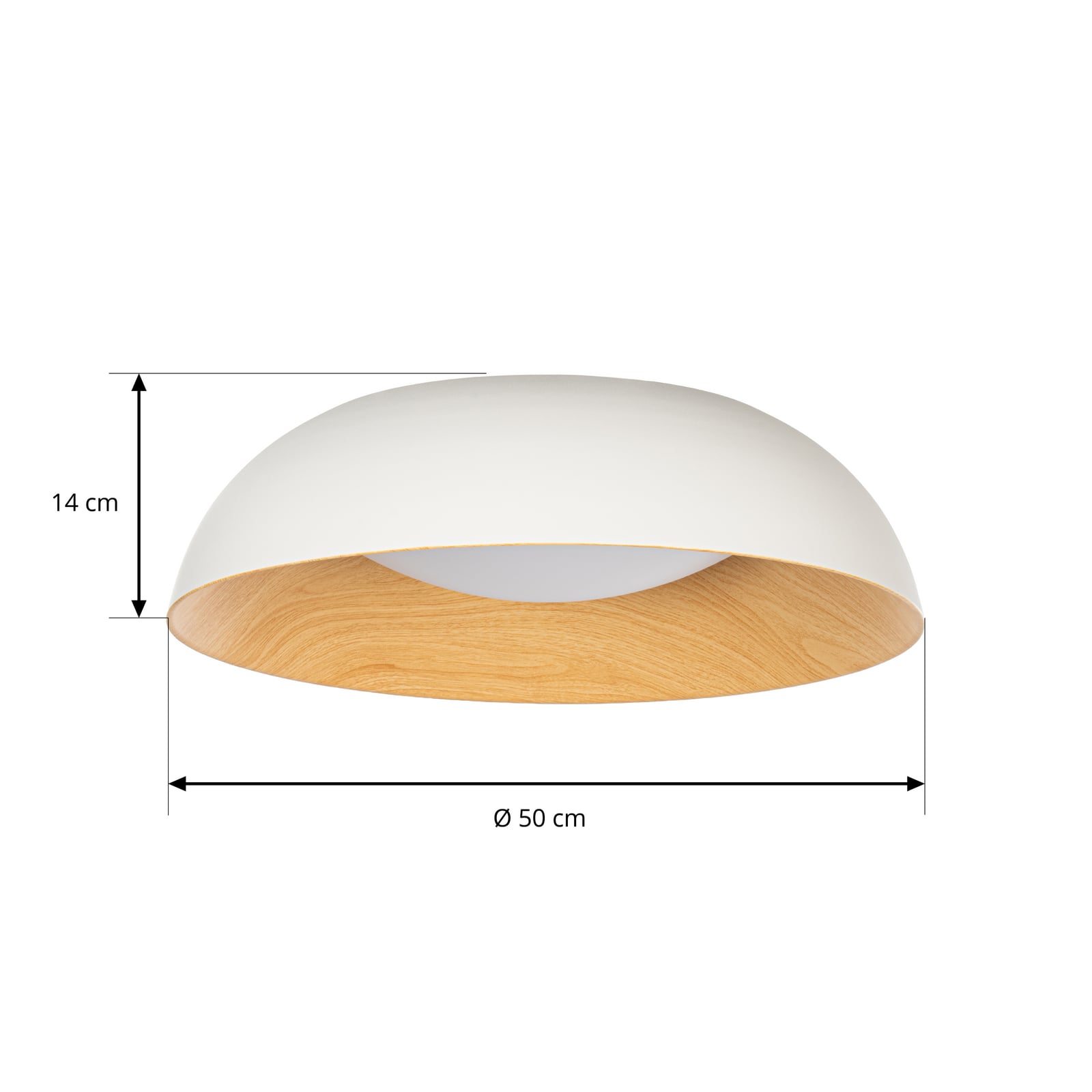 Lindby LED-Deckenleuchte Gracyn, weiß, Ø 50 cm, step dim