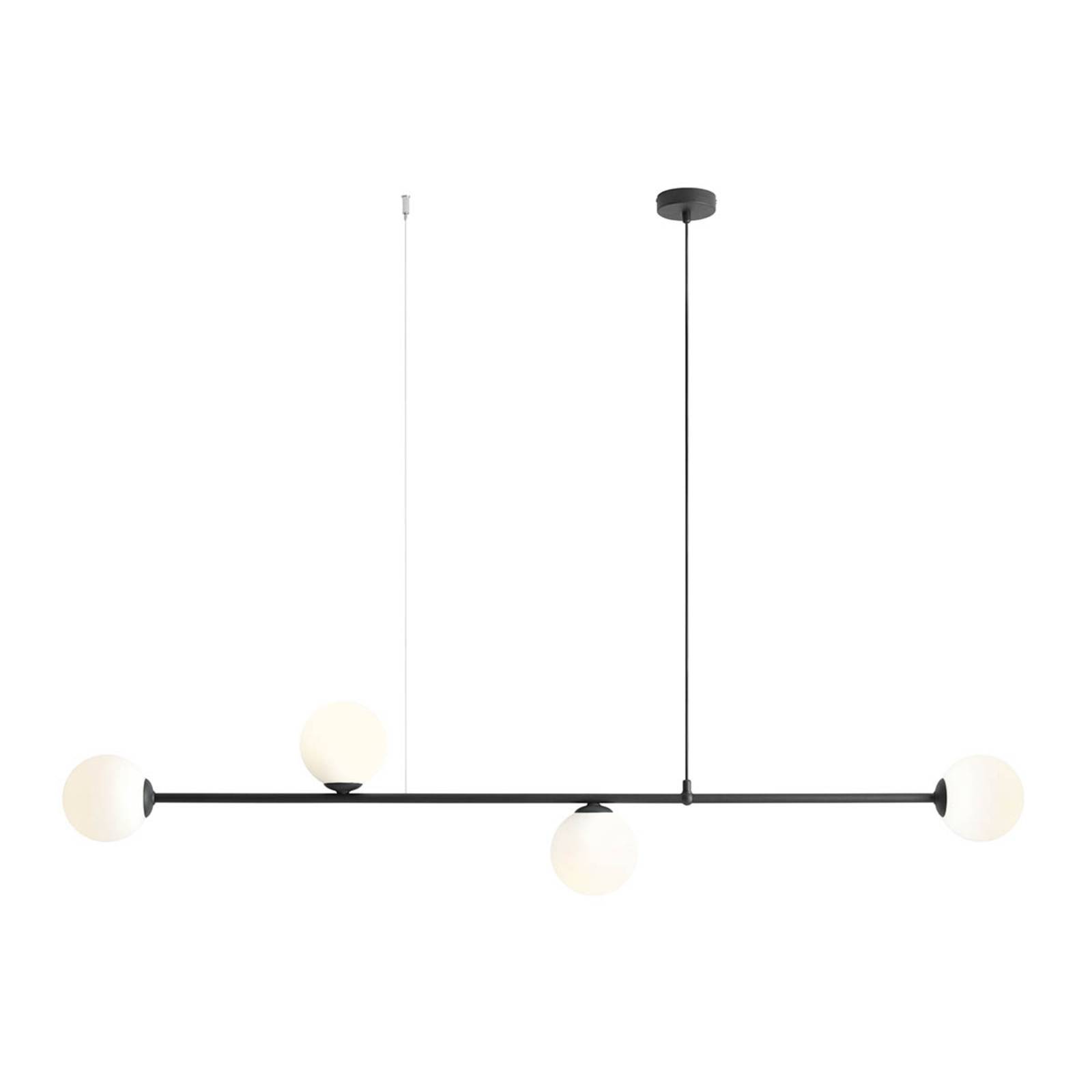 Suspension Alison noir/blanc 4 lampes ligne 154 cm