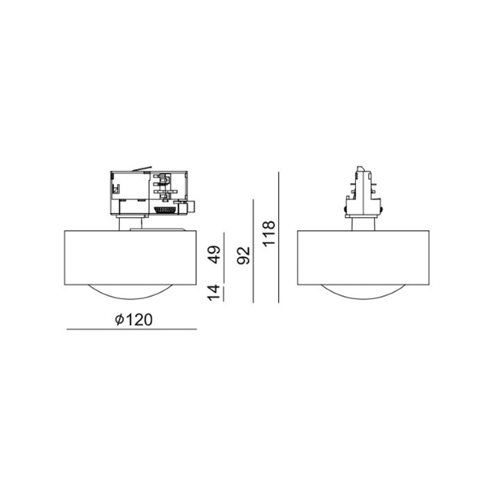 Molto Luce Projecteur LED triphasé sur rail Mag, blanc, 827