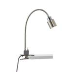 Andres clip-on table lamp, flexible neck, nickel