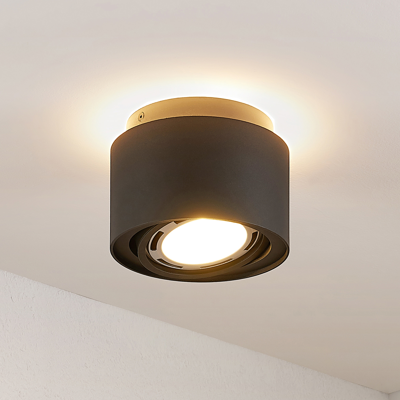 Arcchio Talima LED-taklampa, rund, svart