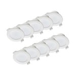 Prios LED recessed light Rida, 10pcs, white, 23cm, 30W, CCT, IP44