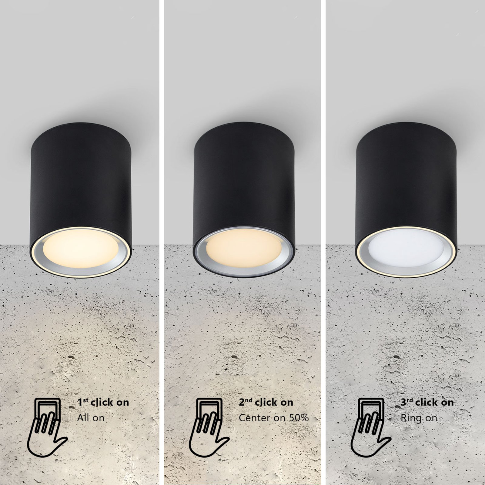 Fallon Takspot Long Black - Nordlux