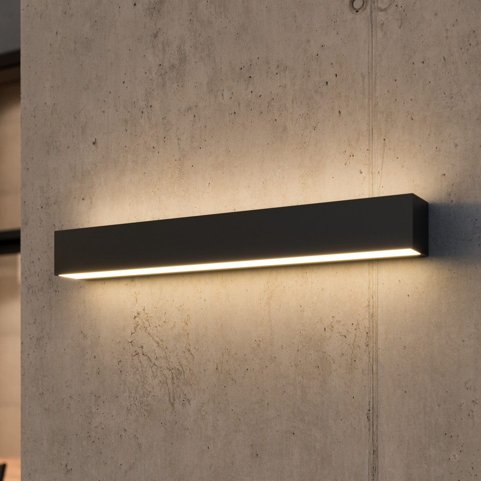 Lucande Lengo LED-utomhusvägglampa, svart från Lucande