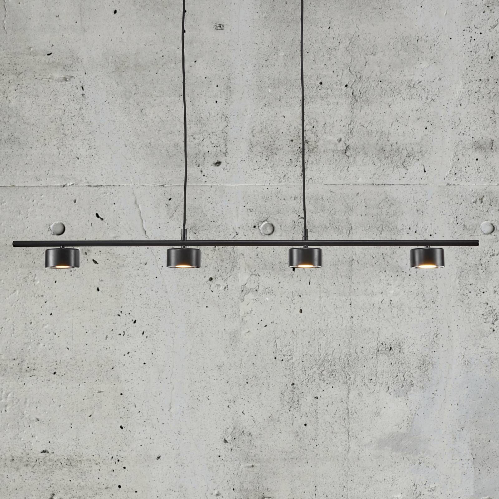 Lampa wisząca LED Clyde, 4-punktowa, czarna, długość 115 cm