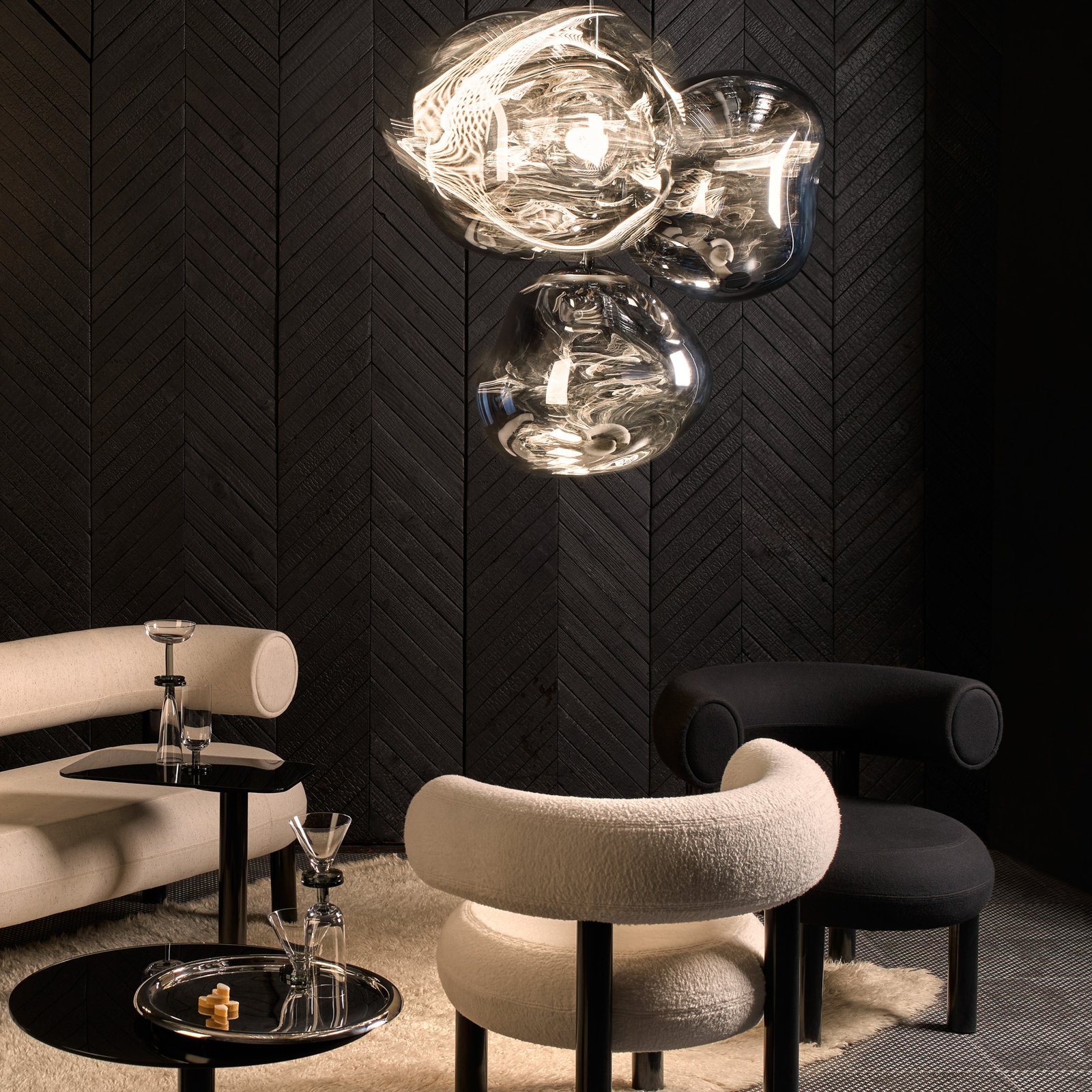 Tom Dixon hanging light Melt Trio Round, Ø 81 cm, 3-bulb