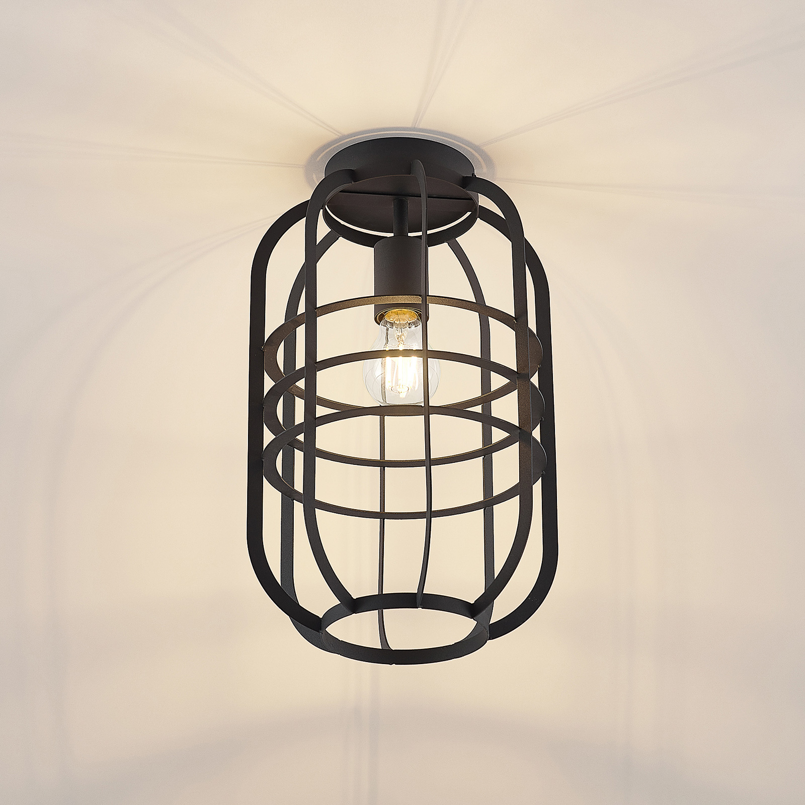 Lindby Keara stropní světlo v klecovém designu