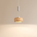 LED висящо осветление Shine-Wood, дъбово дърво/никел, Ø 21 cm, дим