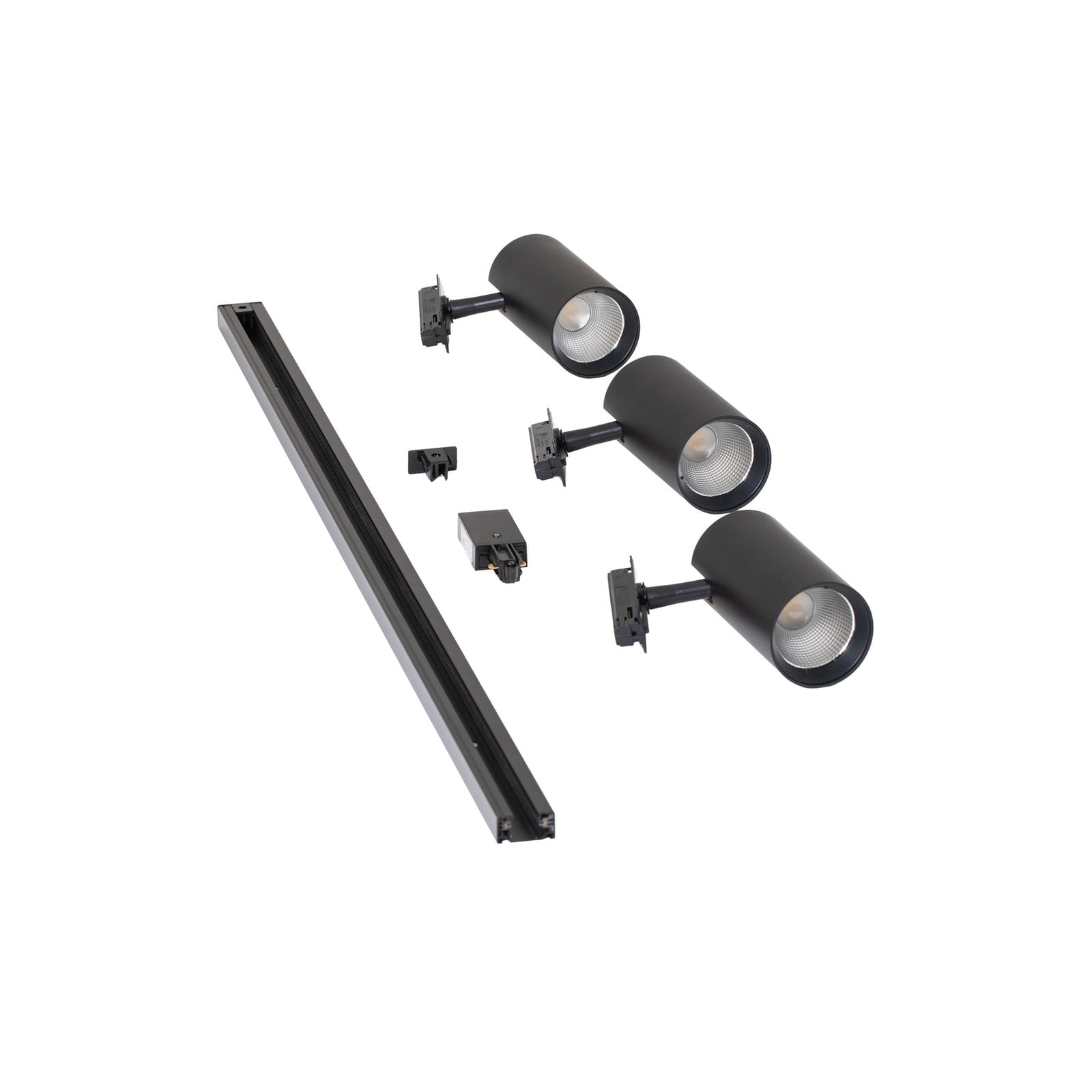 Systém kolejnic Linaro Ø7 cm, 3 žárovky LED, černý, CCT – Lindby Systém kolejnic Linaro Ø7 cm, 3 žárovky LED, černý, CCT – Lindby