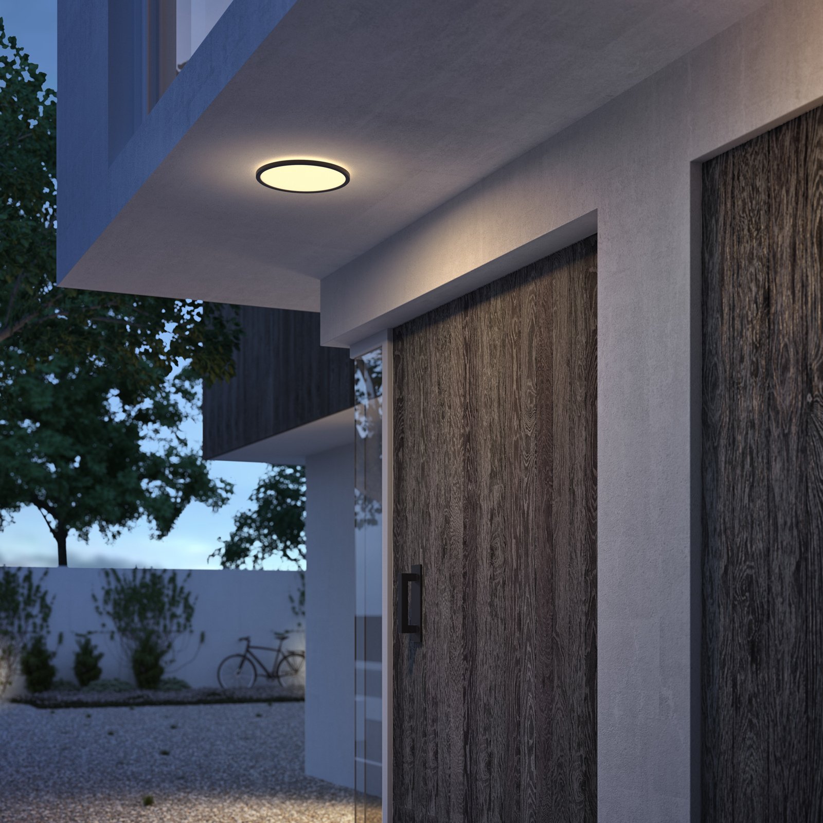 SuperSlim Deckenlampe schwarz Ø 25 cm 2.700 K IP54 - Philips
