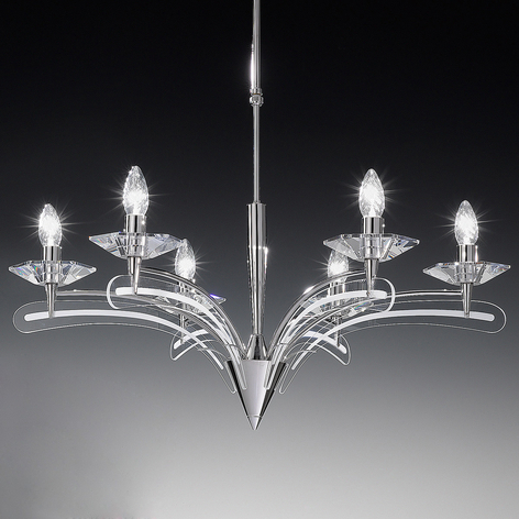 Lustre ICARO à 6 lampes, avec verre cristal