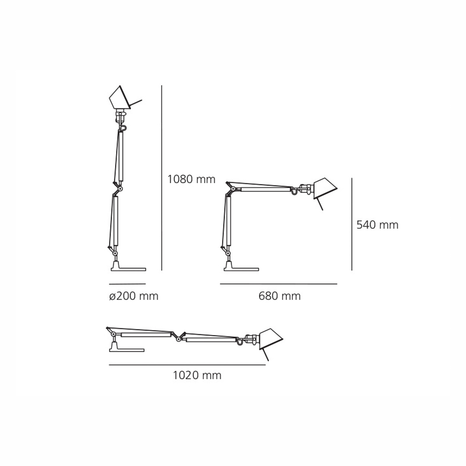 Artemide Tolomeo Mini Tischlampe alu mit Fuß