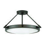 Collier ceiling light, black, Ø 41.7 cm, steel, glass, E14