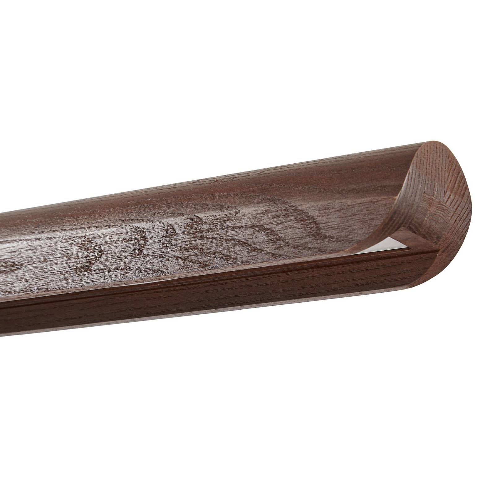 Żyrandol LED Lucande Callahan, drewno orzechowe, długość 115 cm
