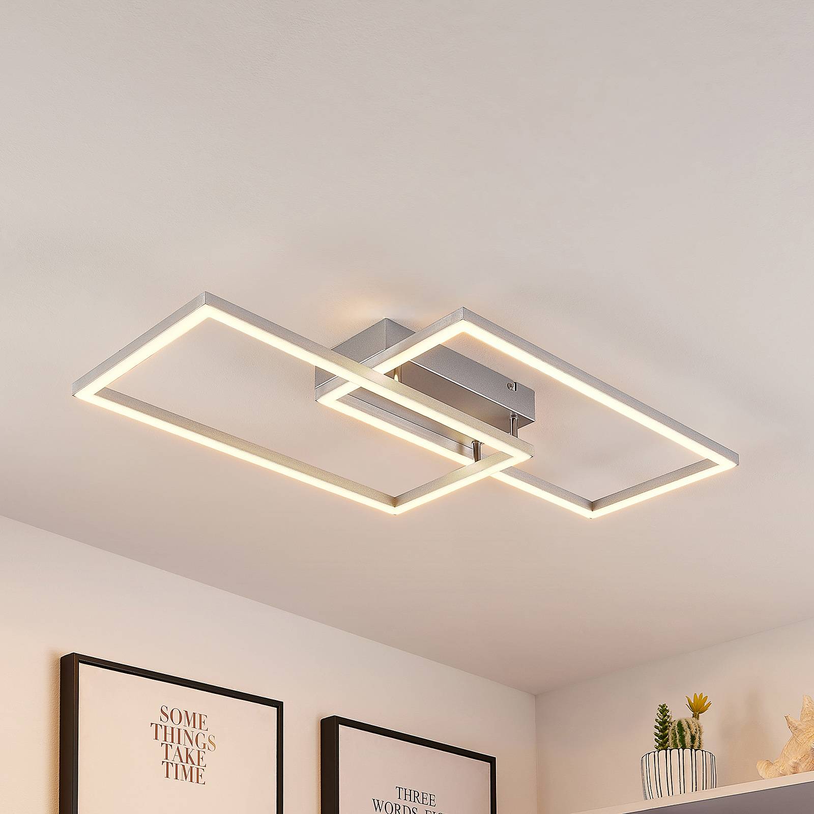 Photos - Chandelier / Lamp Lucande Muir LED ceiling lamp, rectangles 