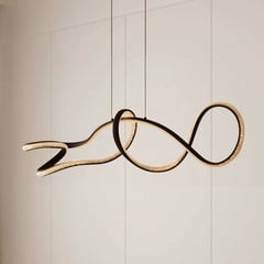 Lampada LED a sospensione Rodado, nero, 110 cm, alluminio