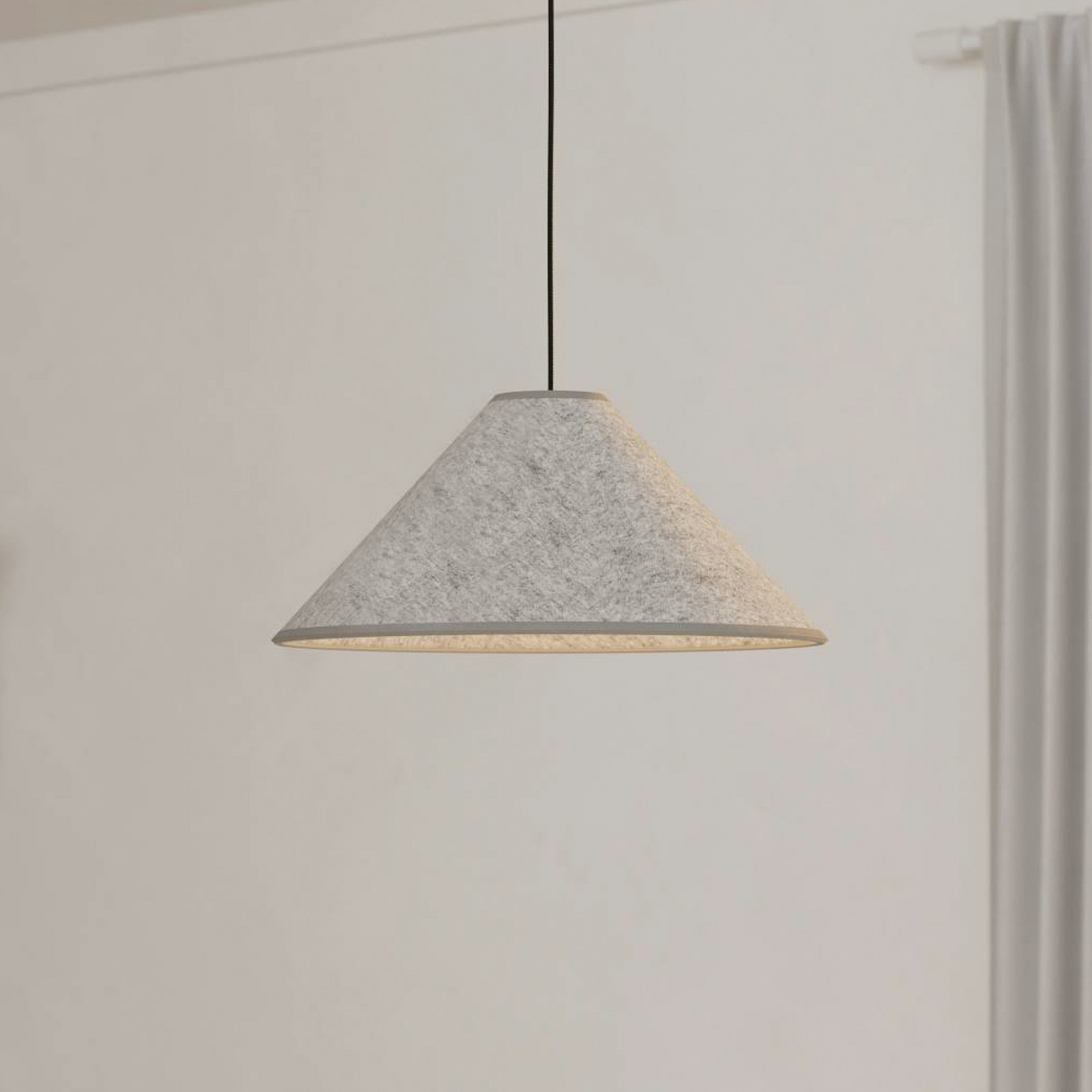 EGLO Alsager lampă suspendată abajur pâslă trunchi con - Camera de zi / sufragerie - gri negru - Metal