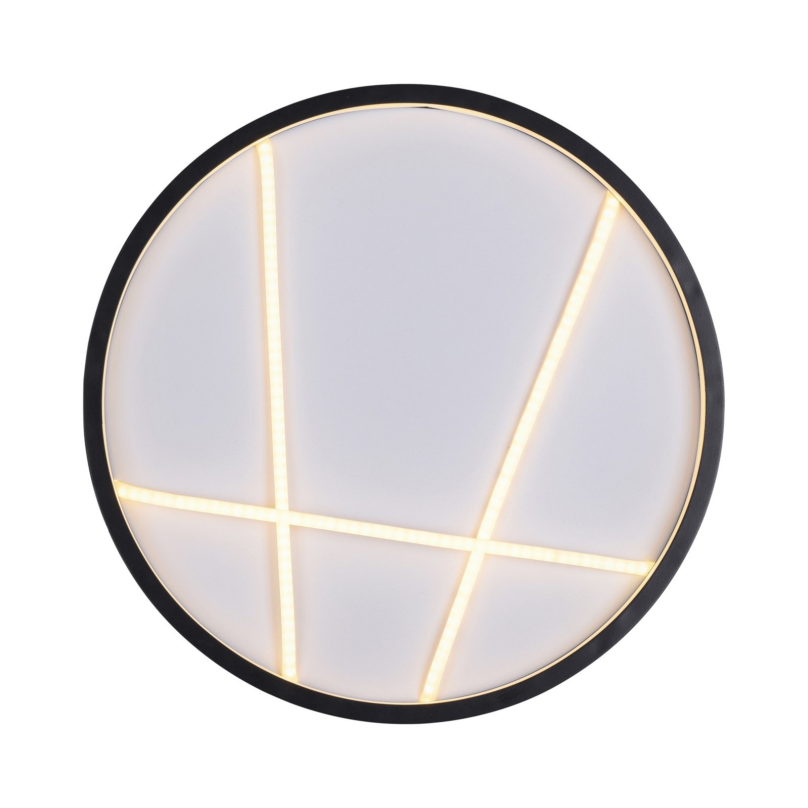 JUST LIGHT. LED plafondlamp Mikado, Ø 40 cm, zwart 