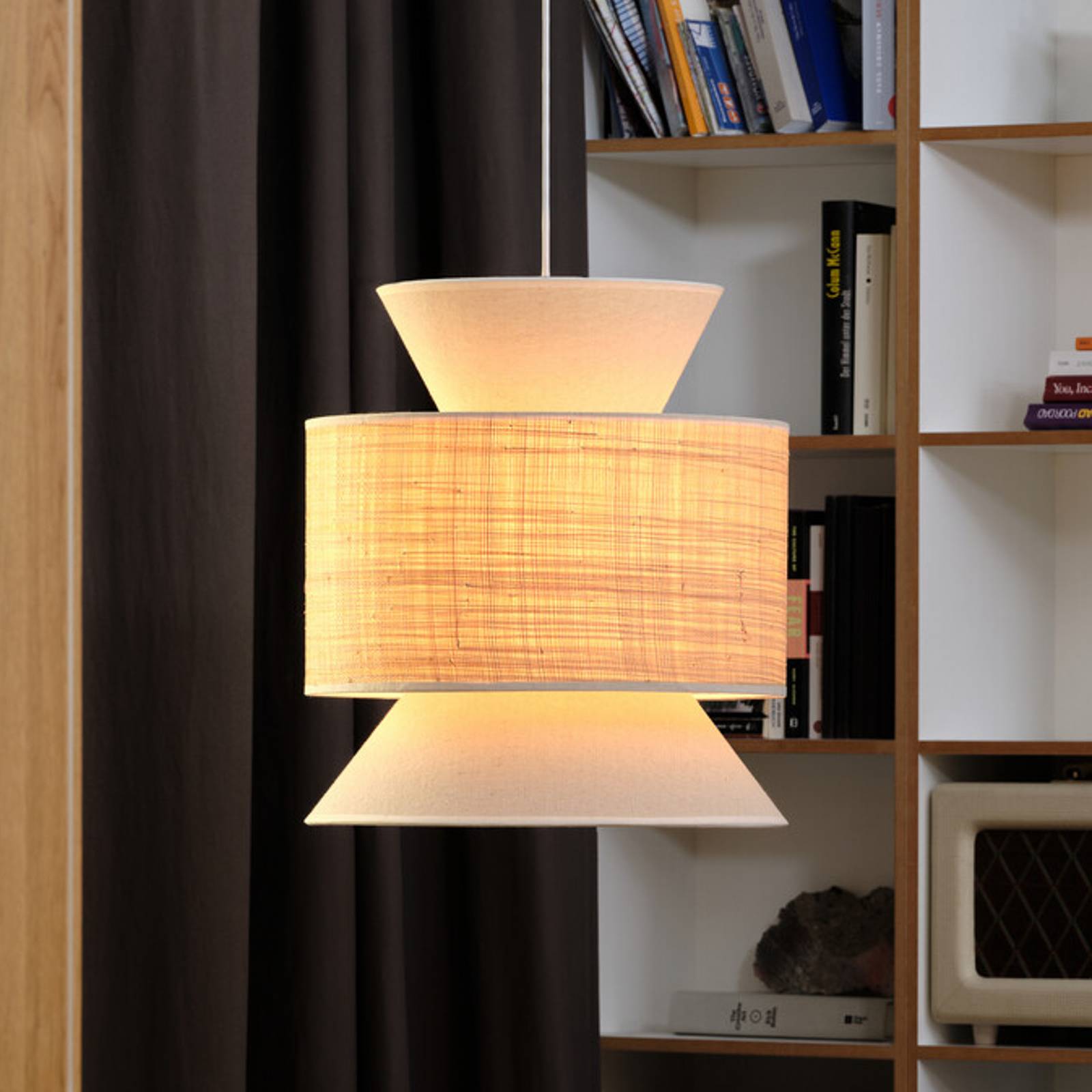 Żyrandol OSRAM Decor Wrap Cone, beżowa, rafia, len, E27