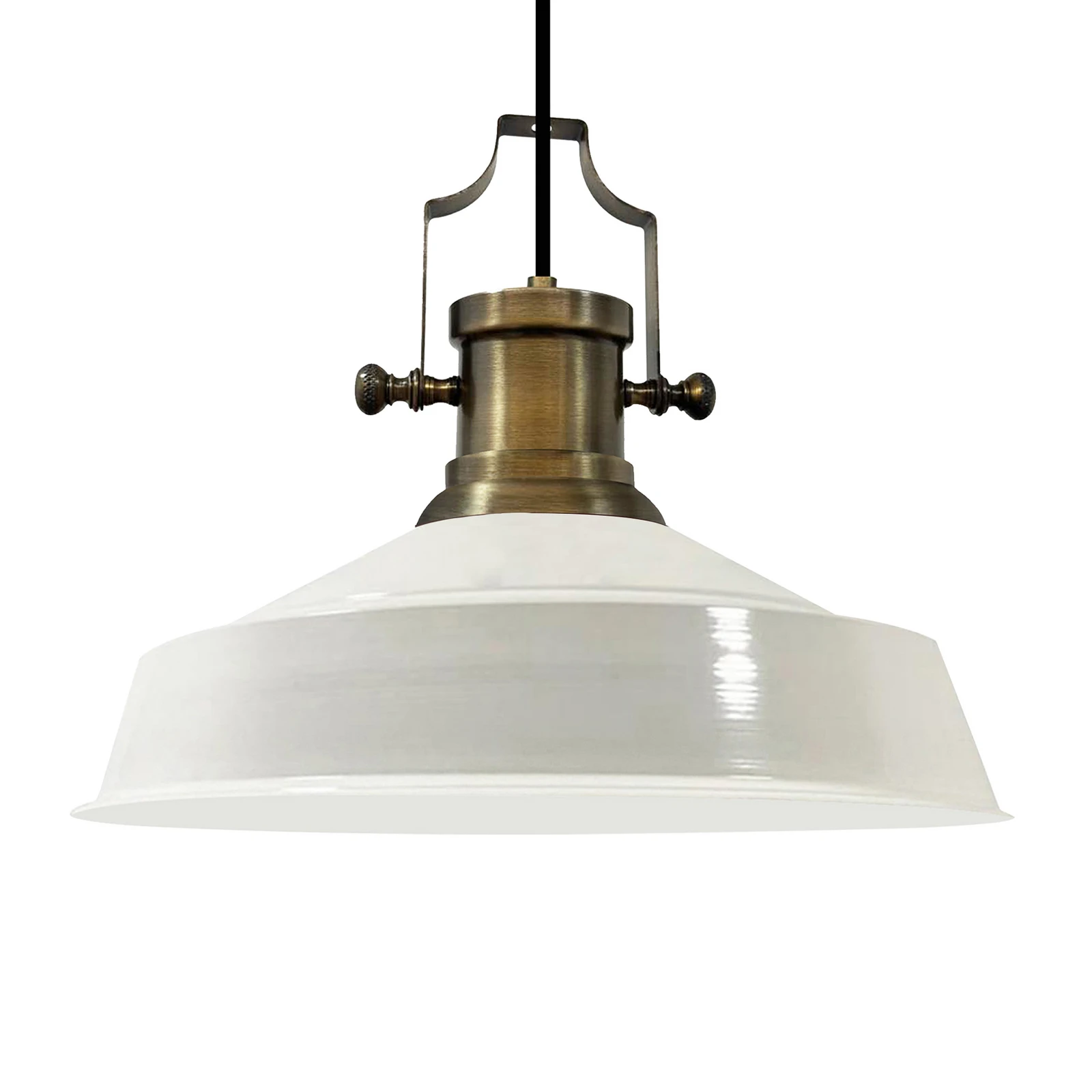 Hängeleuchte Augusta, weiß, Ø 40 cm, Metall, E27, Vintage