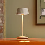 LED stolna lampa na baterije Facetta, bež, 22 cm, metalna, CCT IP44