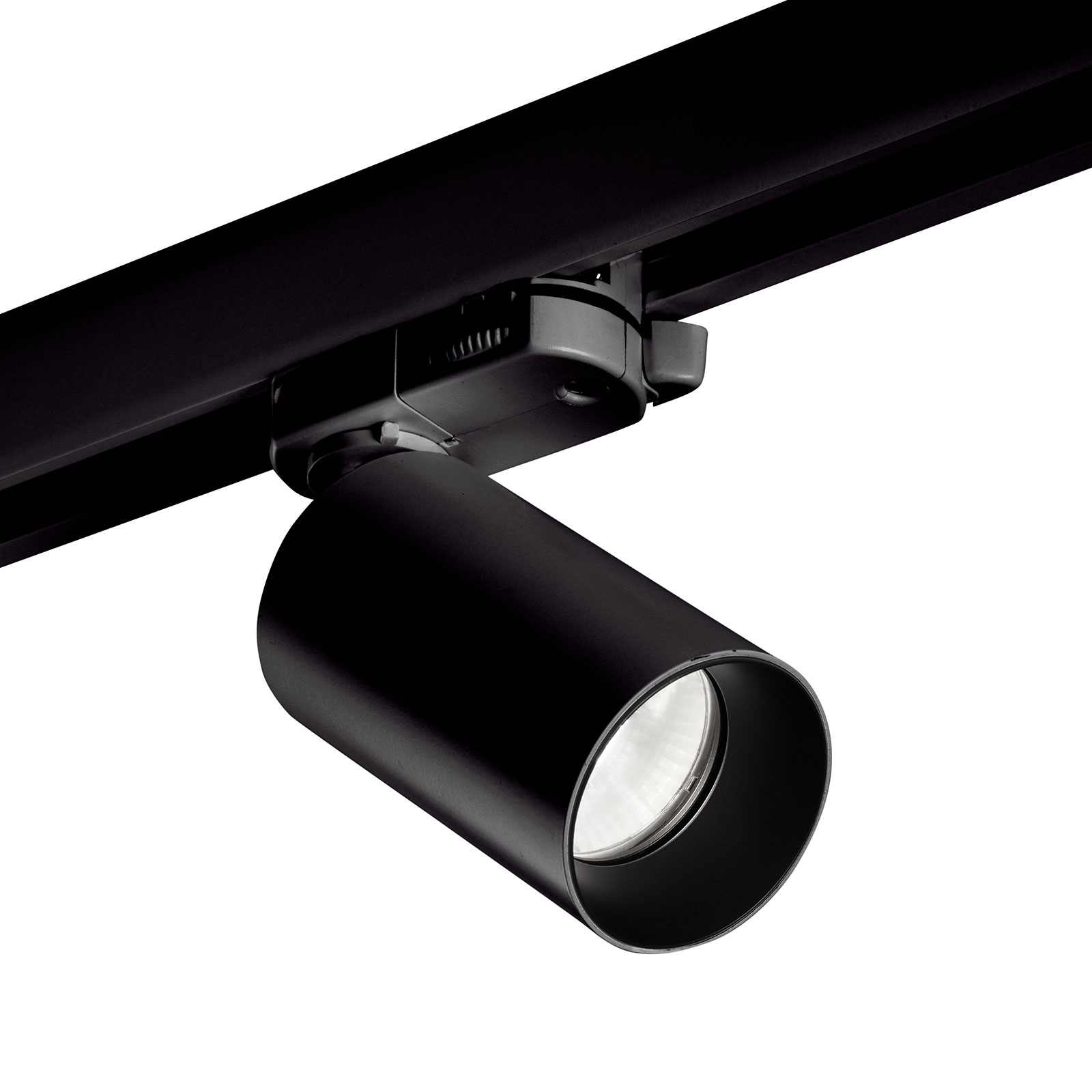 LEDS-C4 Atom Spot HV track, black, 3,000 K, 36°, for Living / Dining Room, aluminium, polycarbonate, 31 W, energy efficiency: A+, H: 22.4 cm