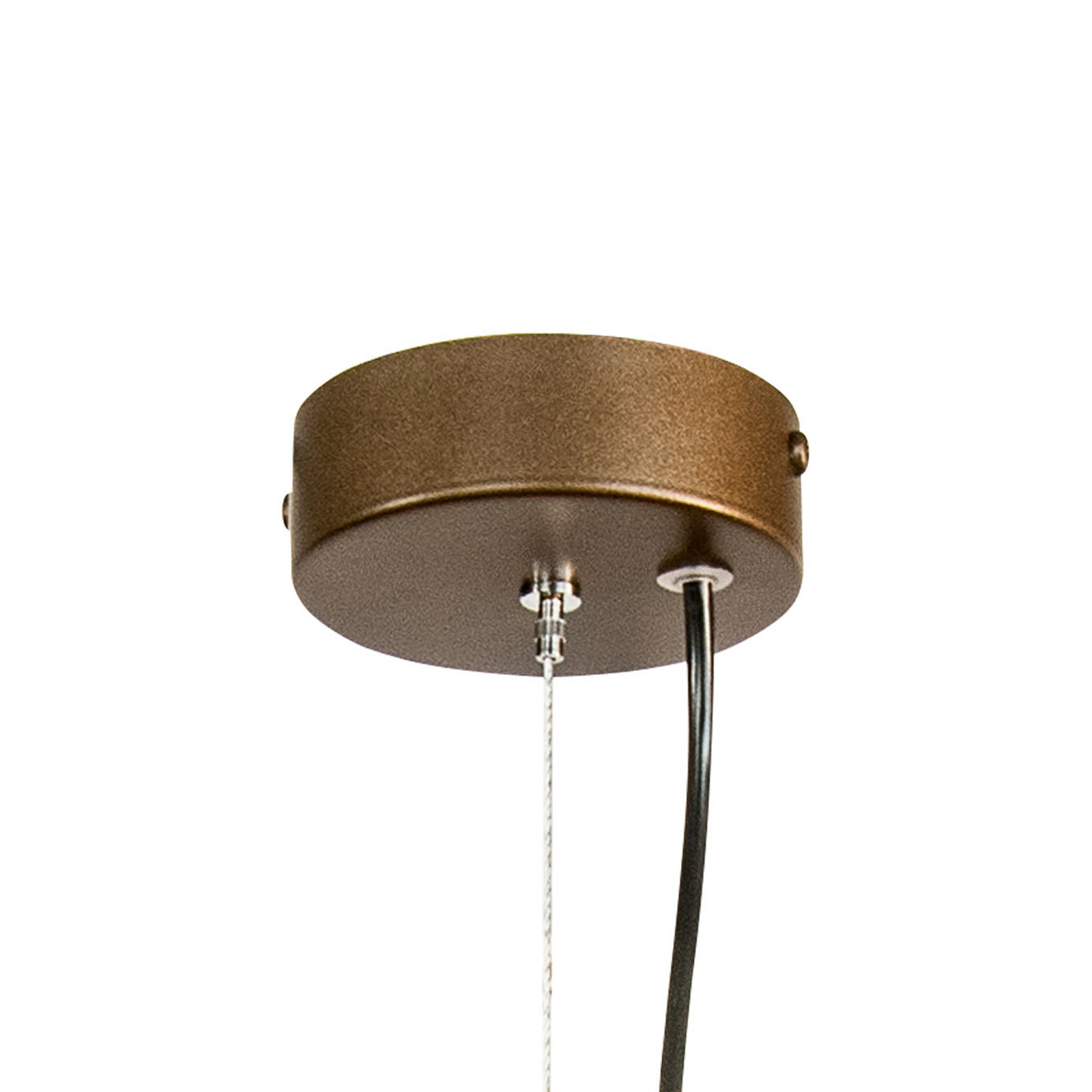 Hängelampe Zofia, kaffeebraun, Metall, Ø 50 cm, 3-flg., E27