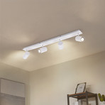 Lindby downlight Joffrey, 80 cm, hvit, 4 lyskilder, GU10