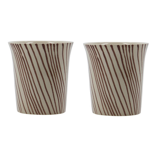 Ceașcă HDDiva, maro, ceramică, 9 cm, set de 2 bucăți - House Doctor
