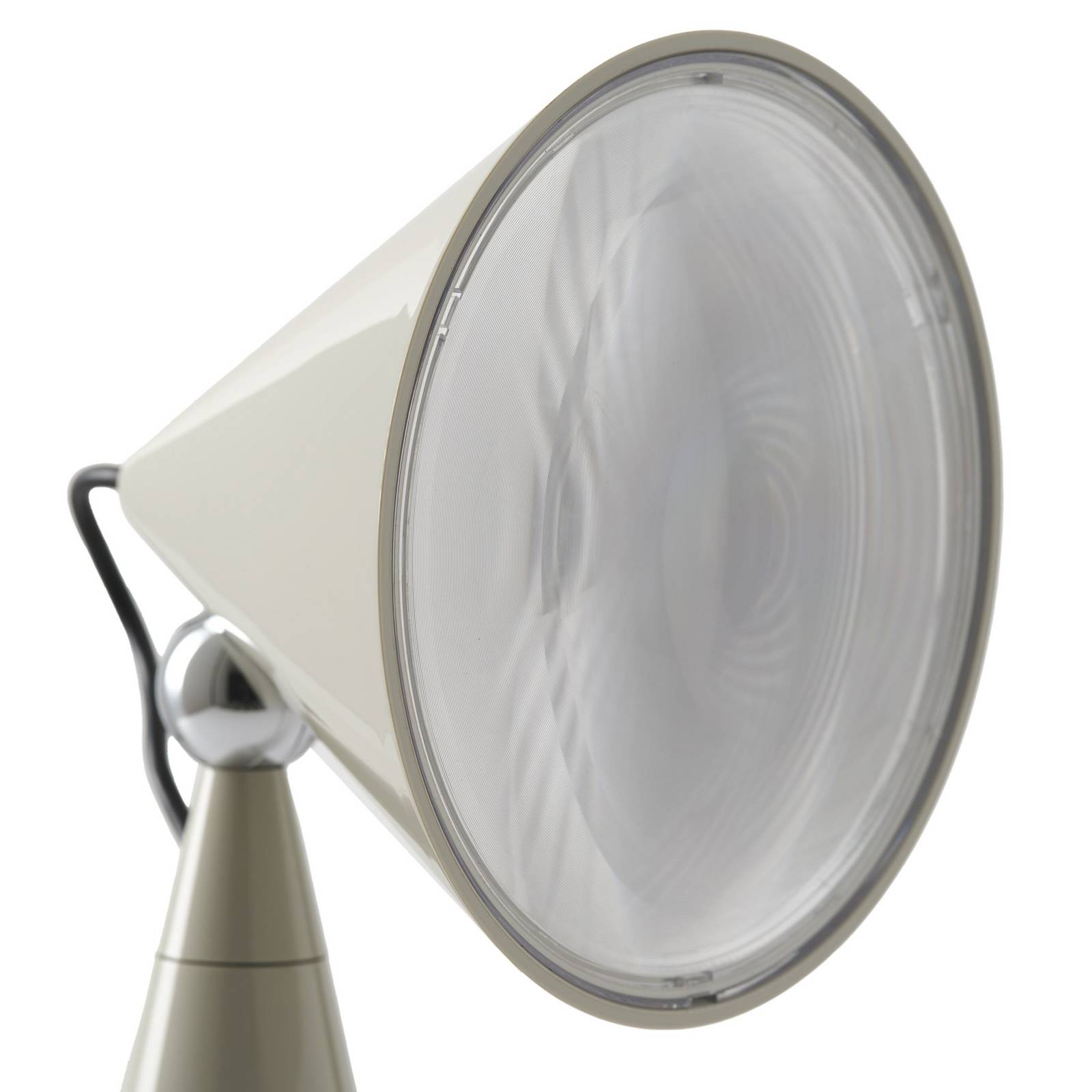 Tom Dixon lampa stołowa LED Pose, jasnoszara, wysokość 25 cm