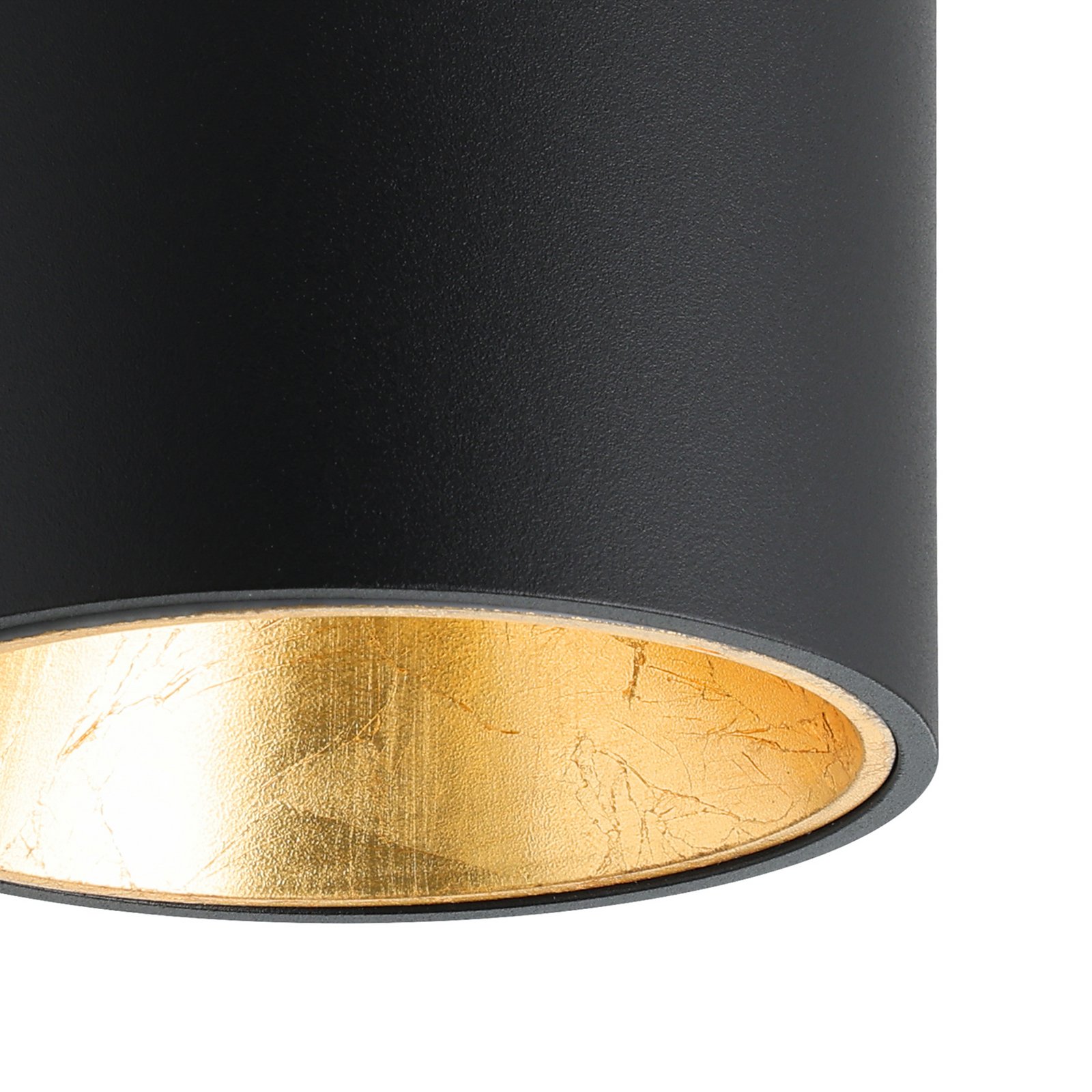 Polasso-LED-kattovalaisin, pyöreä, musta-kulta