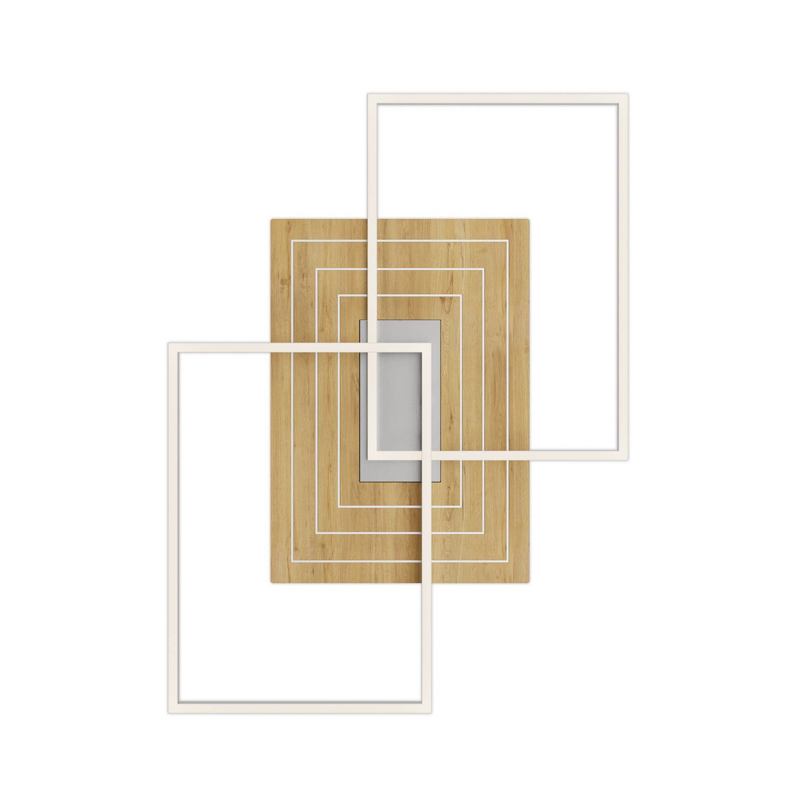 Lampa sufitowa LED Inka L, długość 75 cm, jasne drewno, ściemniany