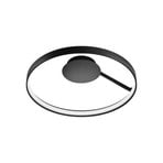 LED ceiling light Anello, black, aluminium, Ø 55 cm