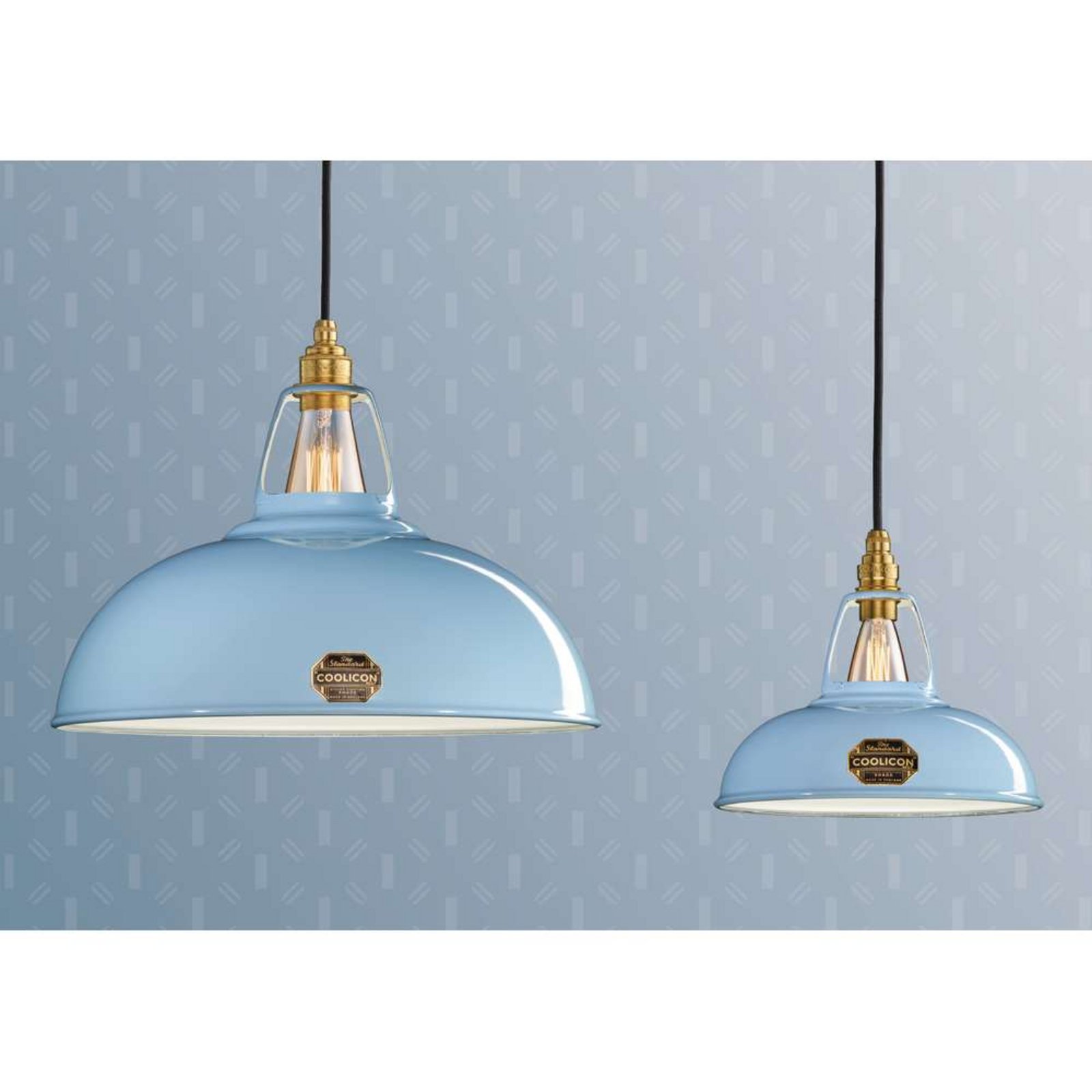 Large 1933 Design Lampada a Sospensione Pale Blue - Coolicon