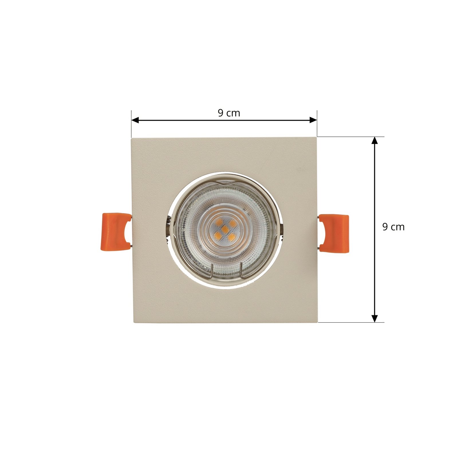 Prios Downlight Fibur, beige, 9 cm