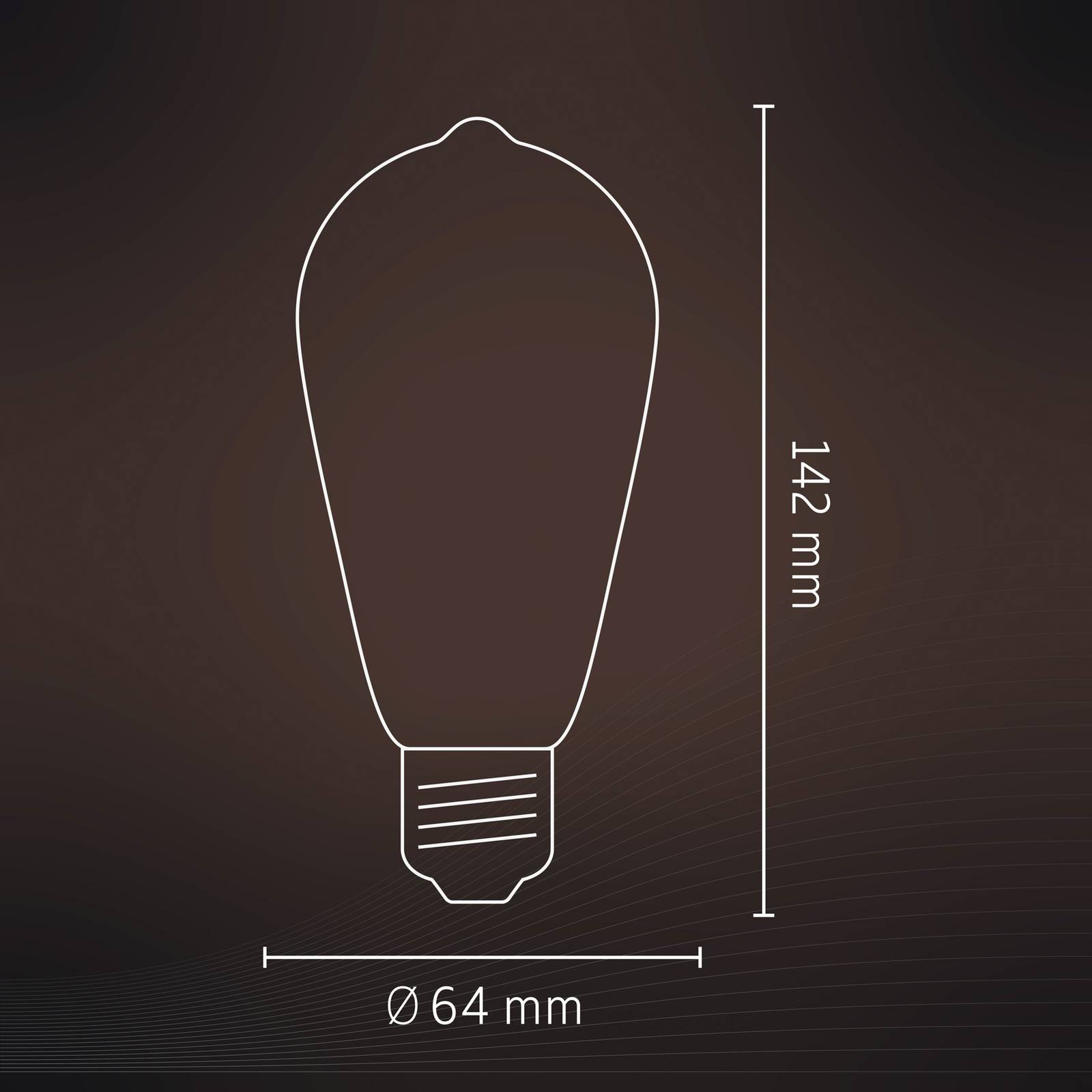 Calex E27 ST64 3,5W LED filament zlatá 821 stmieva