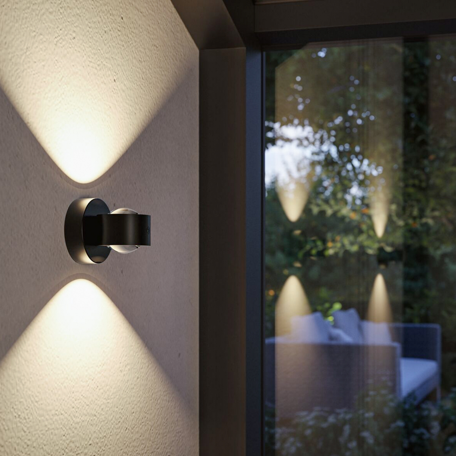 Paulmann Akku-Außenwandlampe Zorik schwarz 10 cm IP44 Dimmer