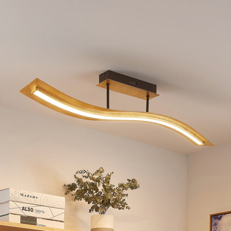 Lindby Larisa LED-Deckenlampe mit welligem Schirm