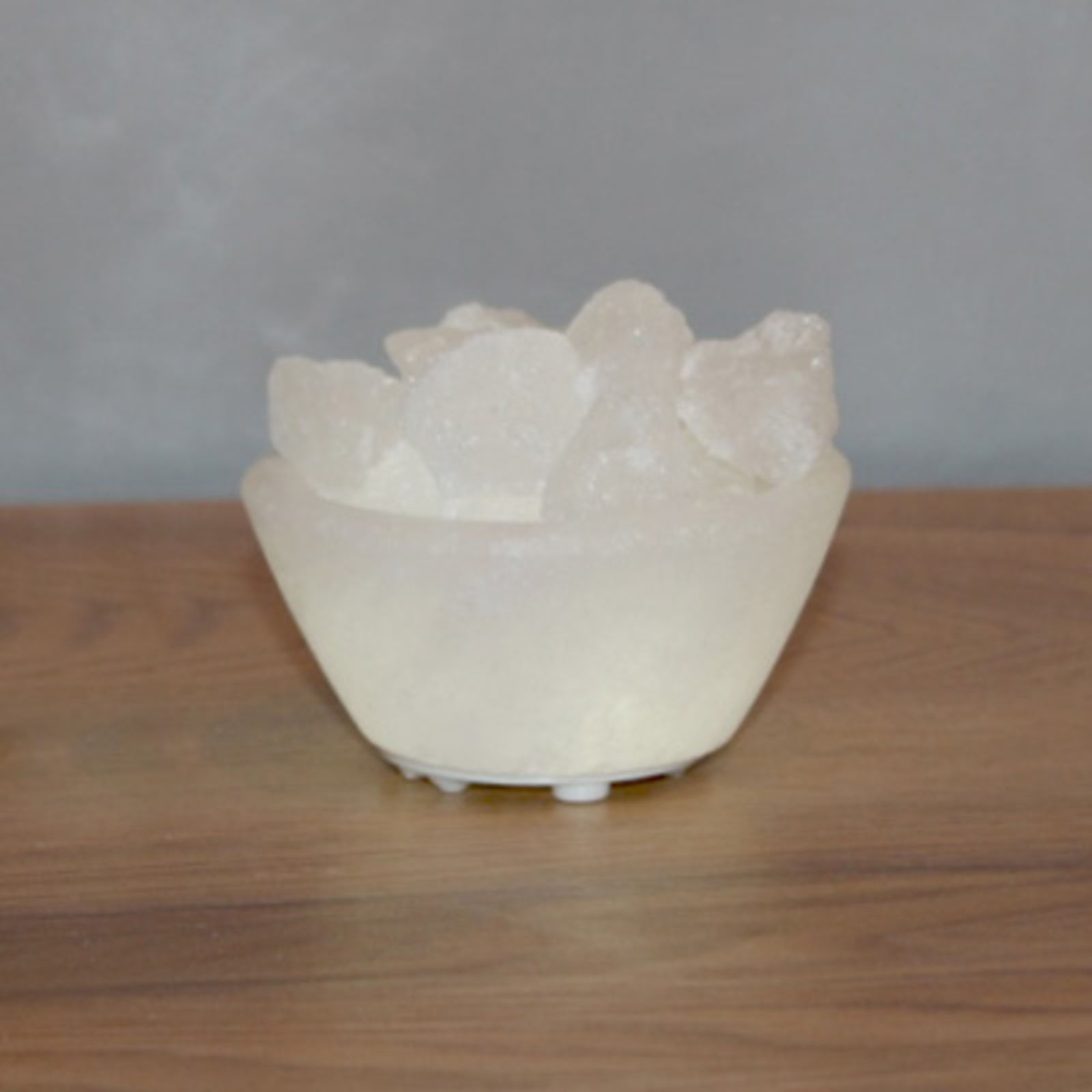 Tazón de cristal de sal blanco LED Petite
