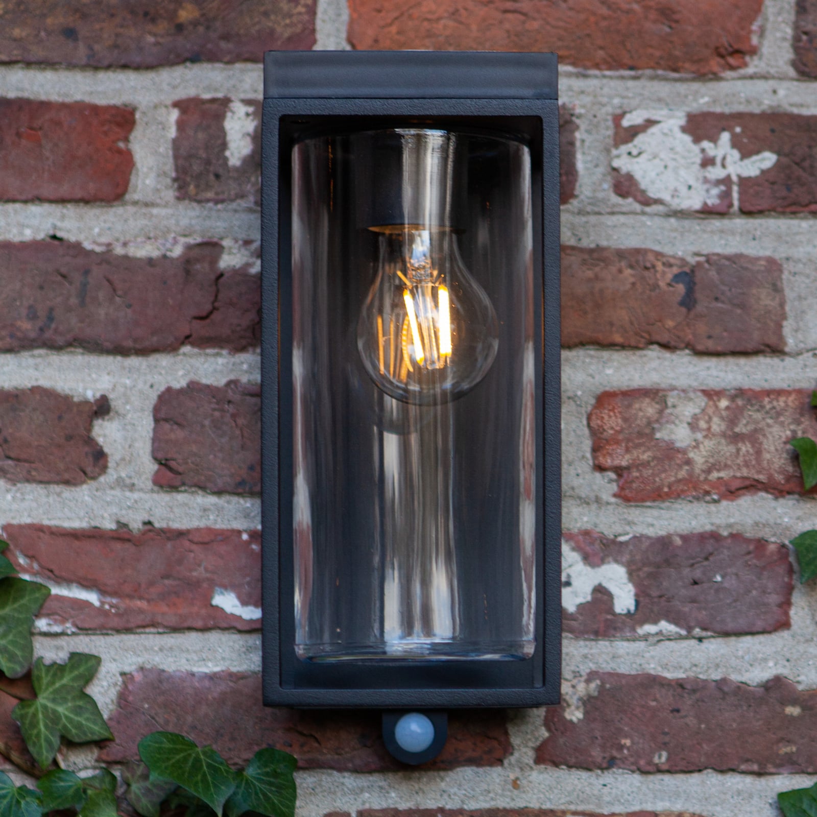 Applique d'extérieur solaire FLAIR, noire, 29 cm, avec capteur, IP44