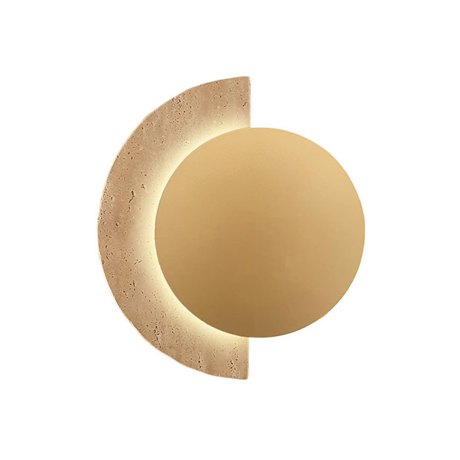 Applique murale LED Miranda, dorée/beige, hauteur 25 cm, pierre