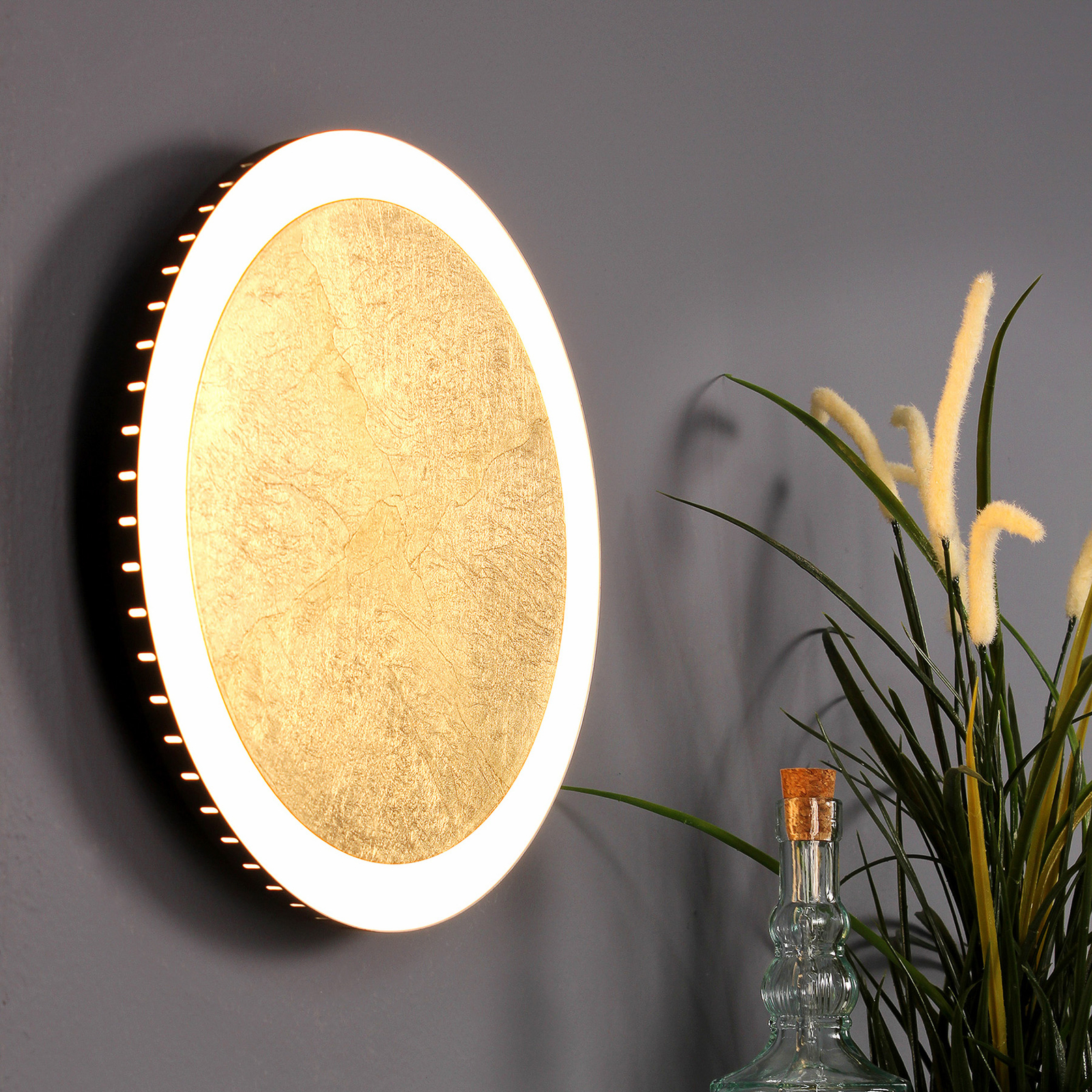 Φωτιστικό τοίχου LED Moon Ø 50 cm, χρυσό