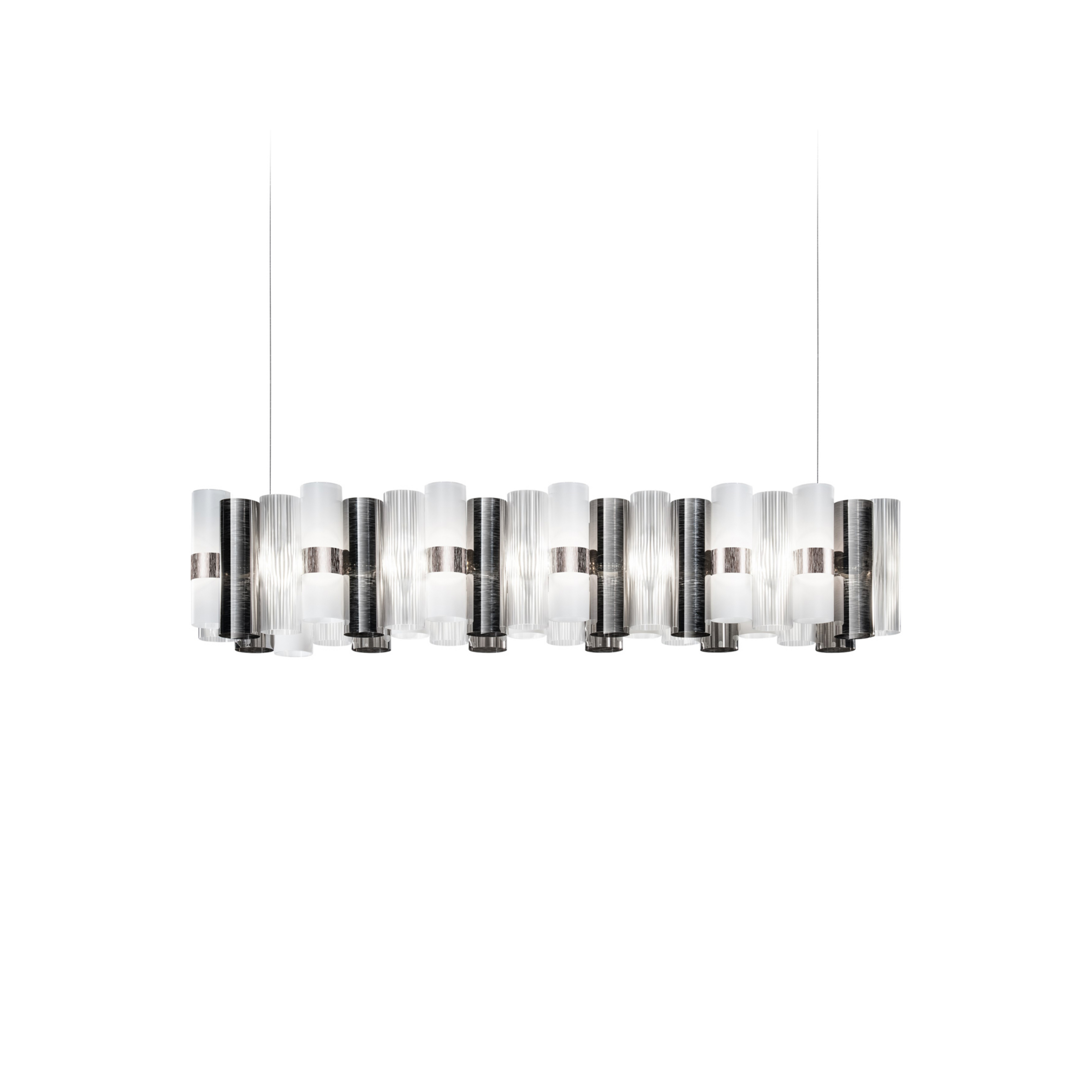 Candeeiro suspenso LED La Lollo, cor estanho, 140 cm - Slamp