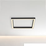 LED-taklampa PURE Lines, 55x55 cm, antracit, CCT, fjärrkontroll