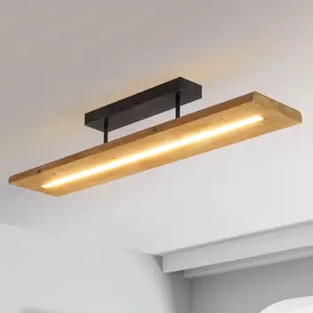 in LED-Deckenlampe Sunniva natürlichem Holz-Design