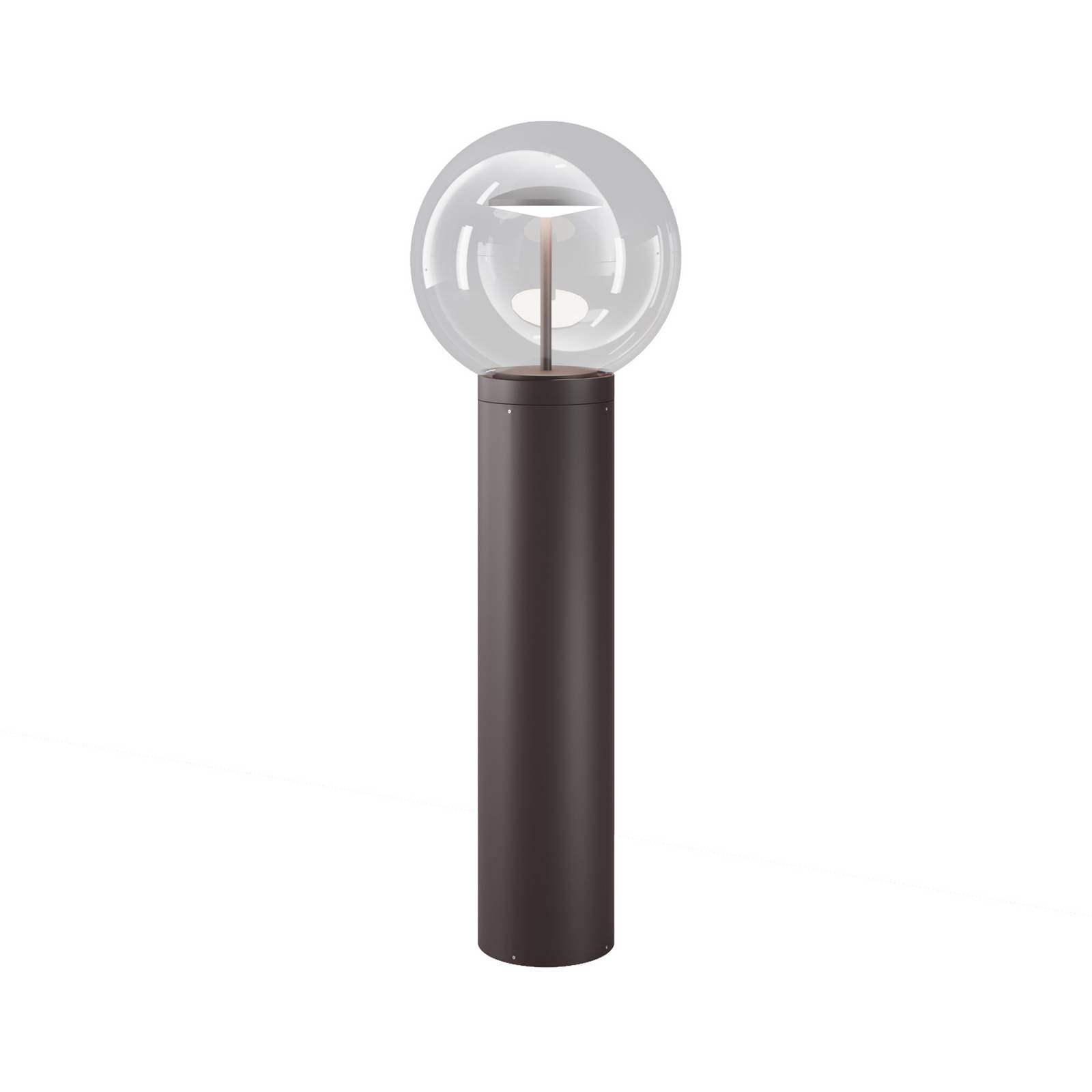 LED-Wegeleuchte Velora, braun, Höhe 60 cm, Metall/Glas, IP65