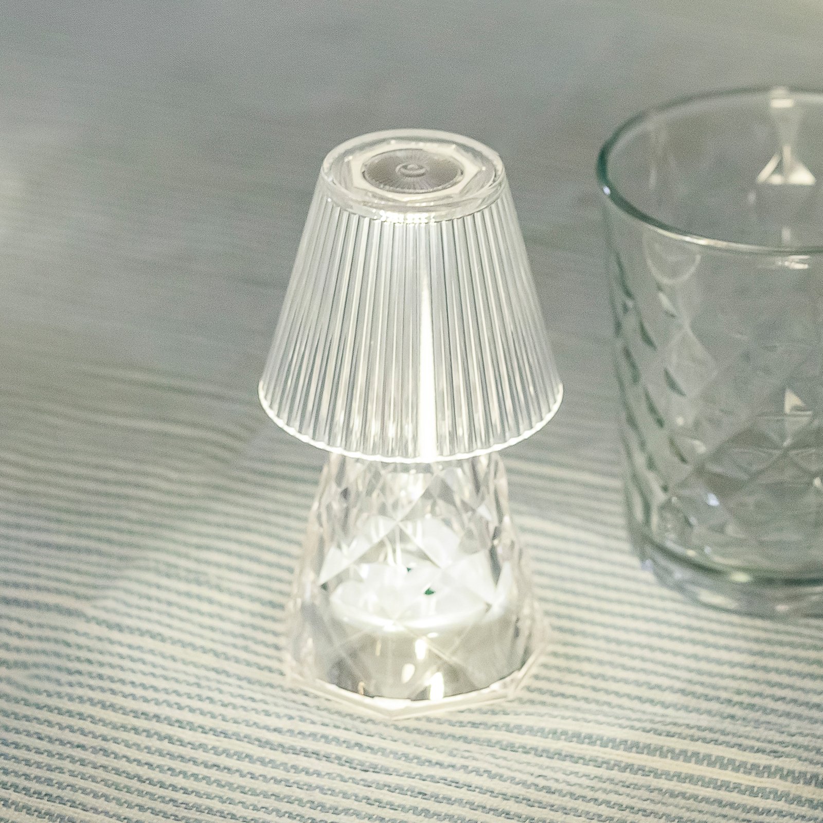 Newgarden lampe à table LED Lola 12 Lux, pile, transparent 